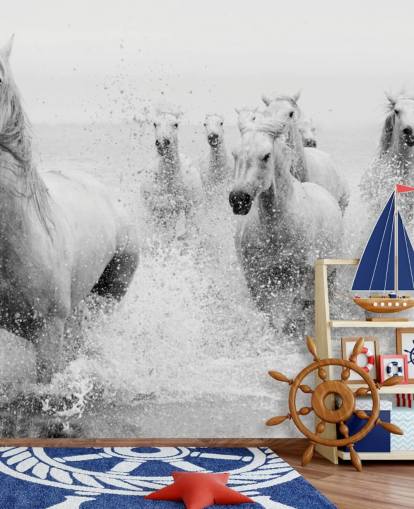 horses galloping in water wall mural horses galloping in water wall mural