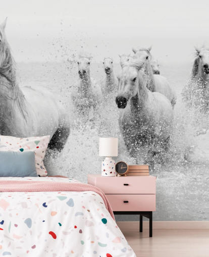 horses galloping in water wall mural horses galloping in water wall mural