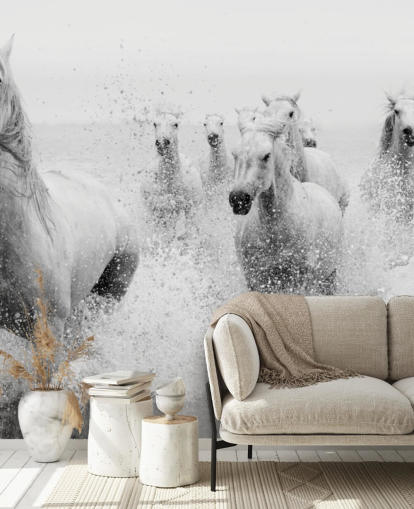 horses galloping in water wall mural horses galloping in water wall mural