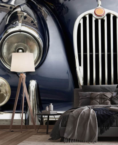 Close Up of Black Vintage Car Wallpaper