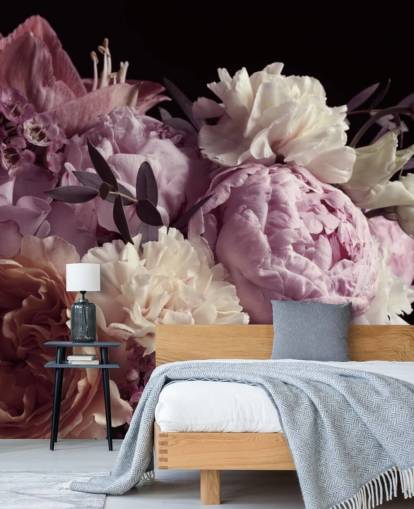 photo of pastel toned bouquet on black background wallpaper photo of pastel toned bouquet on black background wallpaper