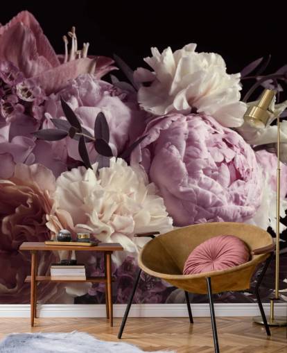 foto de ramo en tonos pastel sobre fondo negro foto de ramo en tonos pastel sobre fondo negro