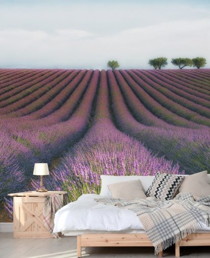 Rows of Lavender Wallpaper