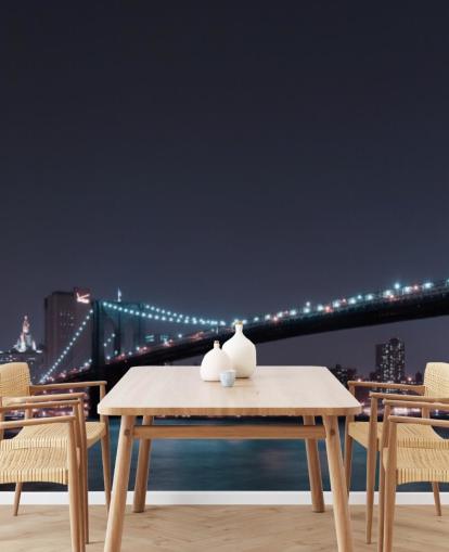 Manhattan Skyline and Brooklyn Bridge Wall Mural