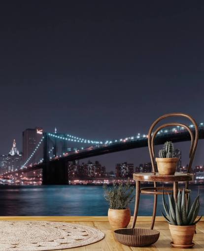 Manhattan Skyline and Brooklyn Bridge Wall Mural