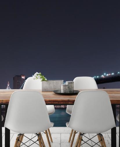 Decorazione murale con skyline di Manhattan e ponte di Brooklyn