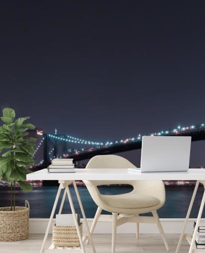 Manhattan Skyline and Brooklyn Bridge Wall Mural