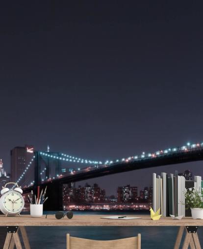 Manhattan Skyline and Brooklyn Bridge Wall Mural