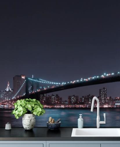 Mural de pared Horizonte de Manhattan y puente de Brooklyn