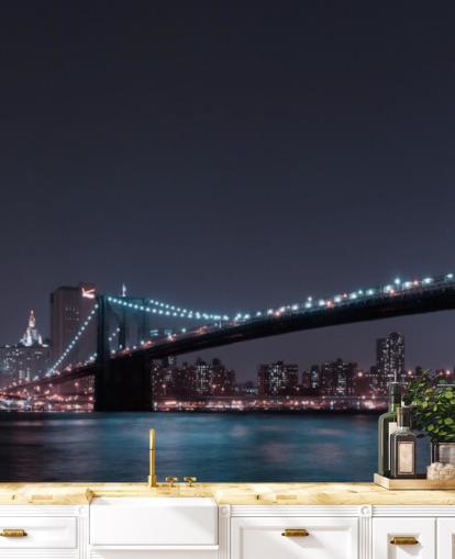 Manhattan Skyline and Brooklyn Bridge Wall Mural