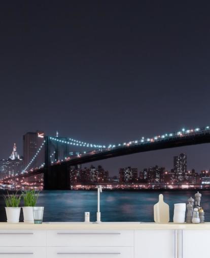 Manhattan Skyline and Brooklyn Bridge Wall Mural