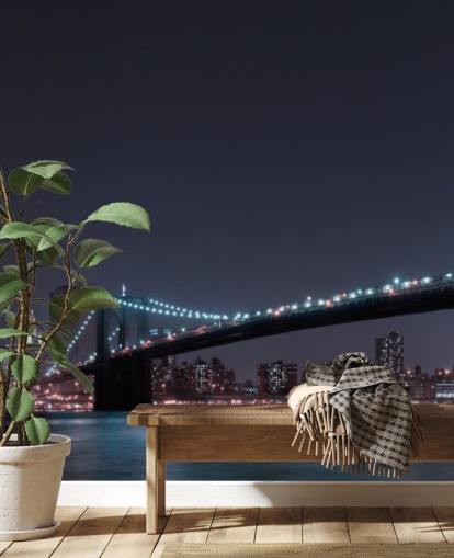 Skyline von Manhattan und Brooklyn Bridge Wandgemälde