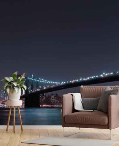 Manhattan Skyline and Brooklyn Bridge Wall Mural