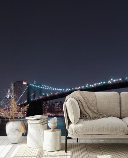 Decorazione murale con skyline di Manhattan e ponte di Brooklyn