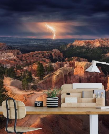 Lightning over Bryce Canyon Mountain Wallpaper