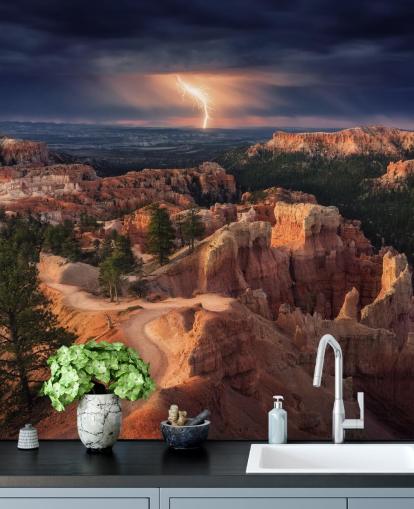 Blitz über dem Bryce Canyon Mountain Hintergrundbild