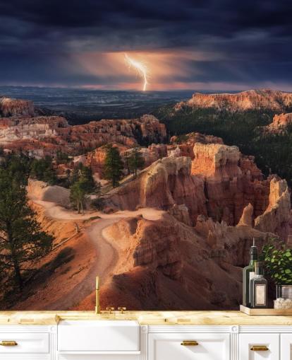 Fulmini sul Bryce Canyon Carta da parati montagna