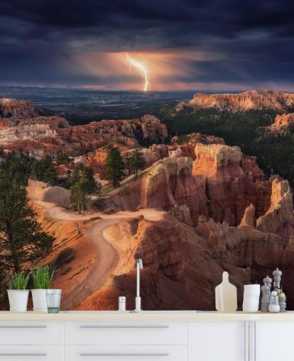Lyn over Bryce Canyon Mountain Baggrund