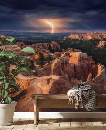 Lightning over Bryce Canyon Mountain Wallpaper