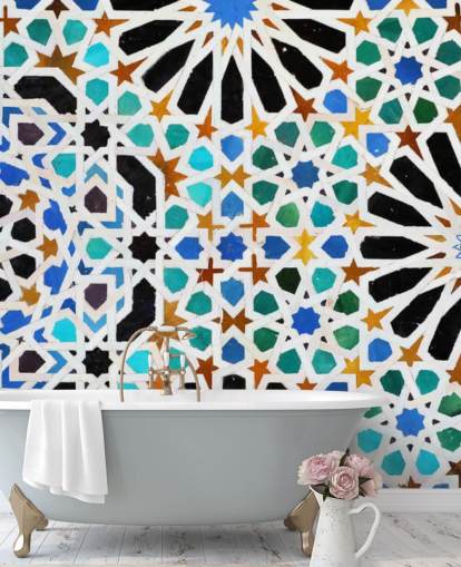 Fargerike Vintage Swirl Fliser Bakgrunn