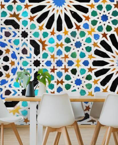 Colorful Vintage Swirl Tiles Wallpaper Colorful Vintage Swirl Tiles Wallpaper