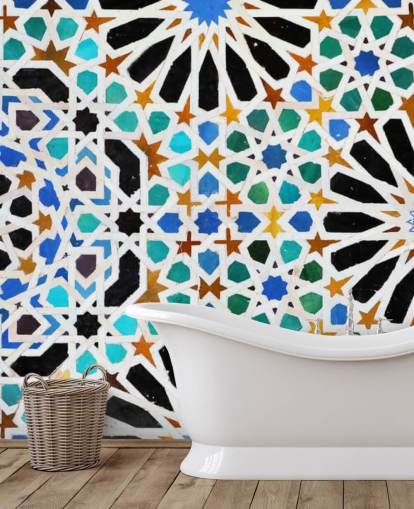 Papier peint de carreaux de tourbillon vintage coloré