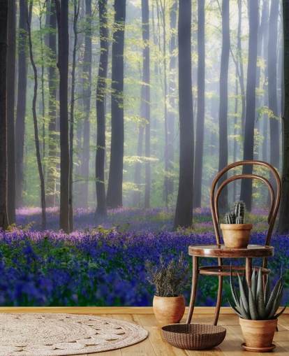 misty bluebell forest wallpaper misty bluebell forest wallpaper