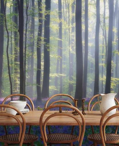 misty bluebell forest wallpaper misty bluebell forest wallpaper