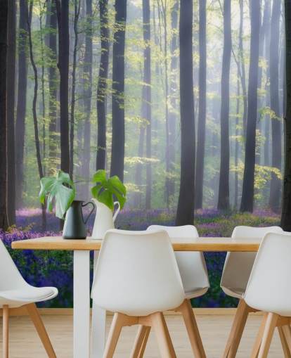 papel de parede misty bluebell forest papel de parede misty bluebell forest