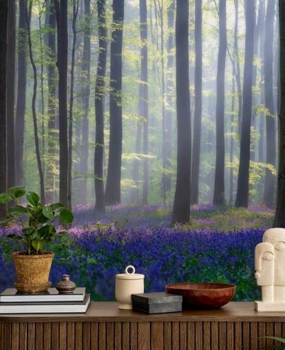 misty bluebell forest wallpaper misty bluebell forest wallpaper