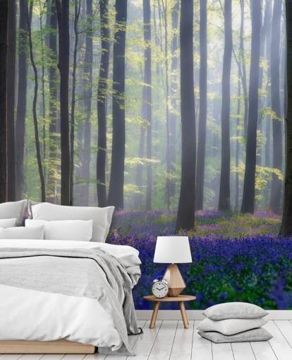 dimmiga blåklocka skog tapeter
