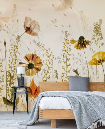 growing flowers wall mural