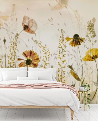 murale con fiori che crescono murale con fiori che crescono