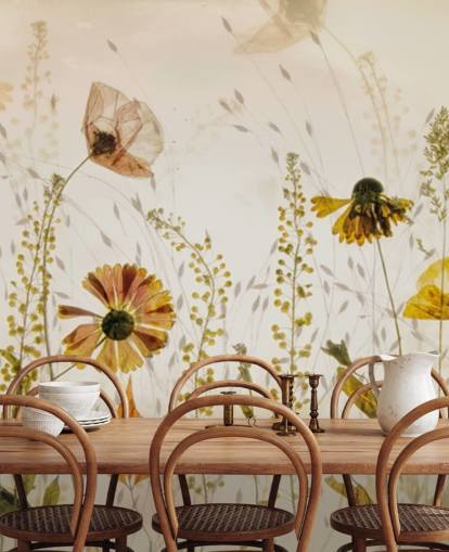 mural de parede de flores em crescimento mural de parede de flores em crescimento