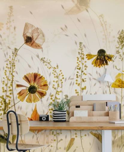 growing flowers wall mural