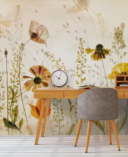 growing flowers wall mural