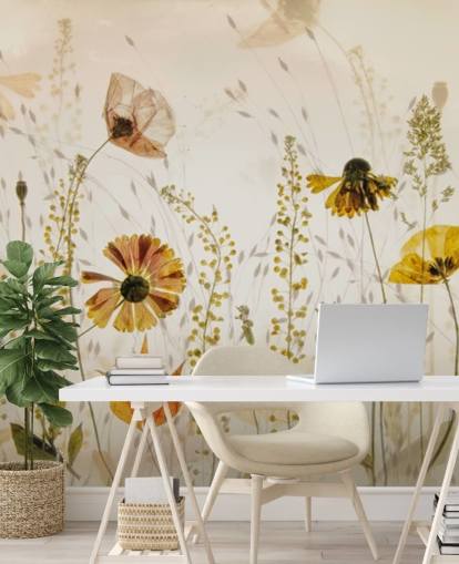 growing flowers wall mural