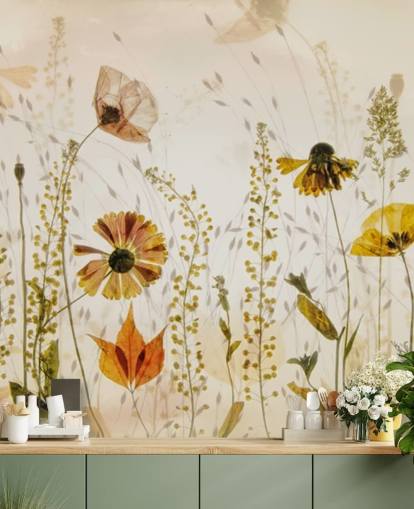 växande blommor väggmålning växande blommor väggmålning