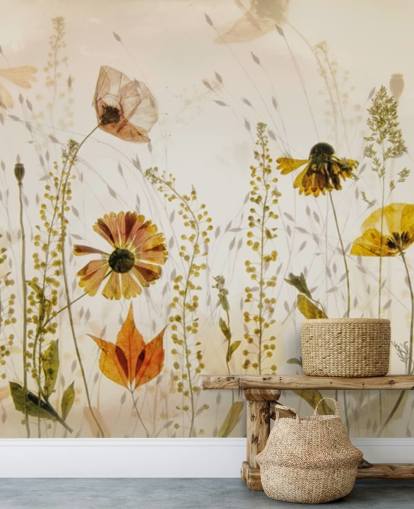 muurschildering groeiende bloemen muurschildering groeiende bloemen