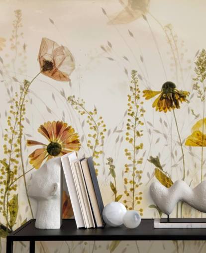 voksende blomster veggmaleri