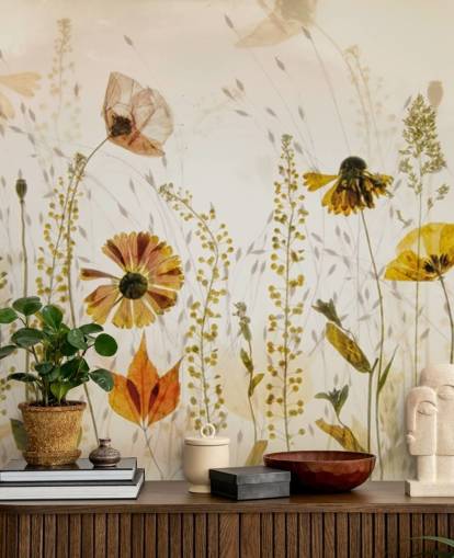 Wandbild mit wachsenden Blumen Wandbild mit wachsenden Blumen