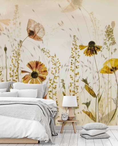 growing flowers wall mural