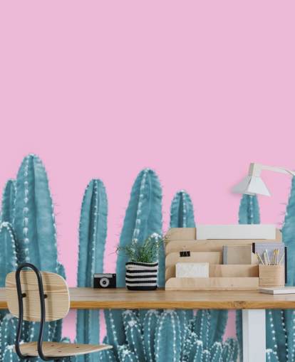 pink and teal cactus wallpaper