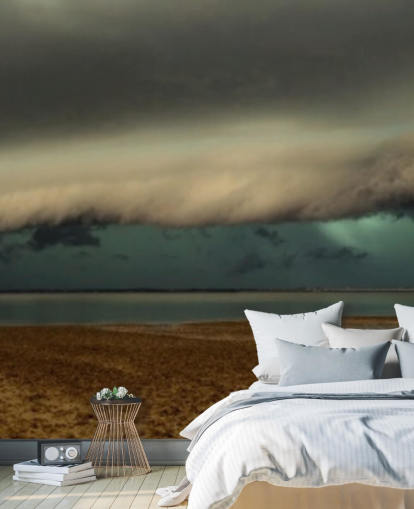 cielo nuvoloso sulla vista panoramica di una carta da parati spiaggia