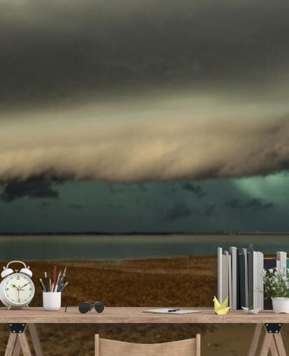 cielo nuvoloso sulla vista panoramica di una carta da parati spiaggia