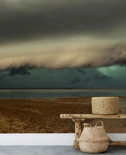 cielo nuvoloso sulla vista panoramica di una carta da parati spiaggia