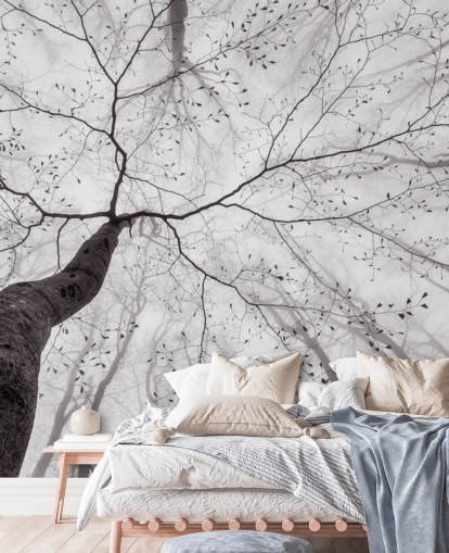 black and white tree view from the ground wallpaper black and white tree view from the ground wallpaper