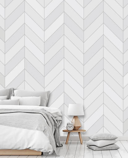 valkoinen ja harmaa muokattava kuvioinen taustakuvamaalaus nimeltä Seamless Herringbone