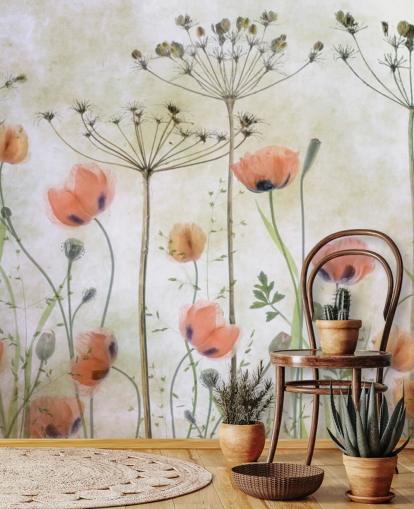 growing poppies wall mural