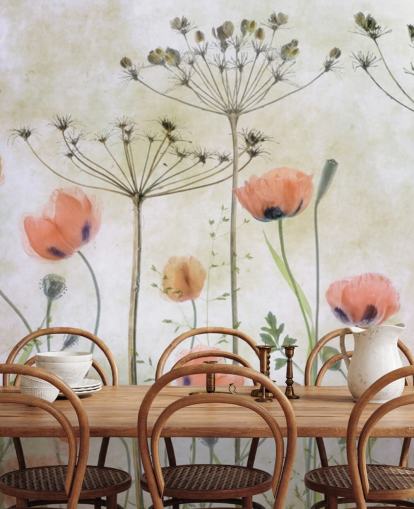 growing poppies wall mural growing poppies wall mural